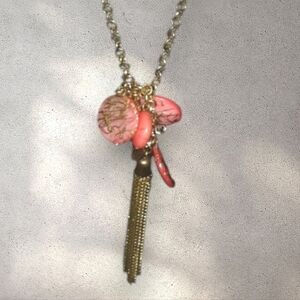 Charming Charlie necklace adjustable beaded and tassels